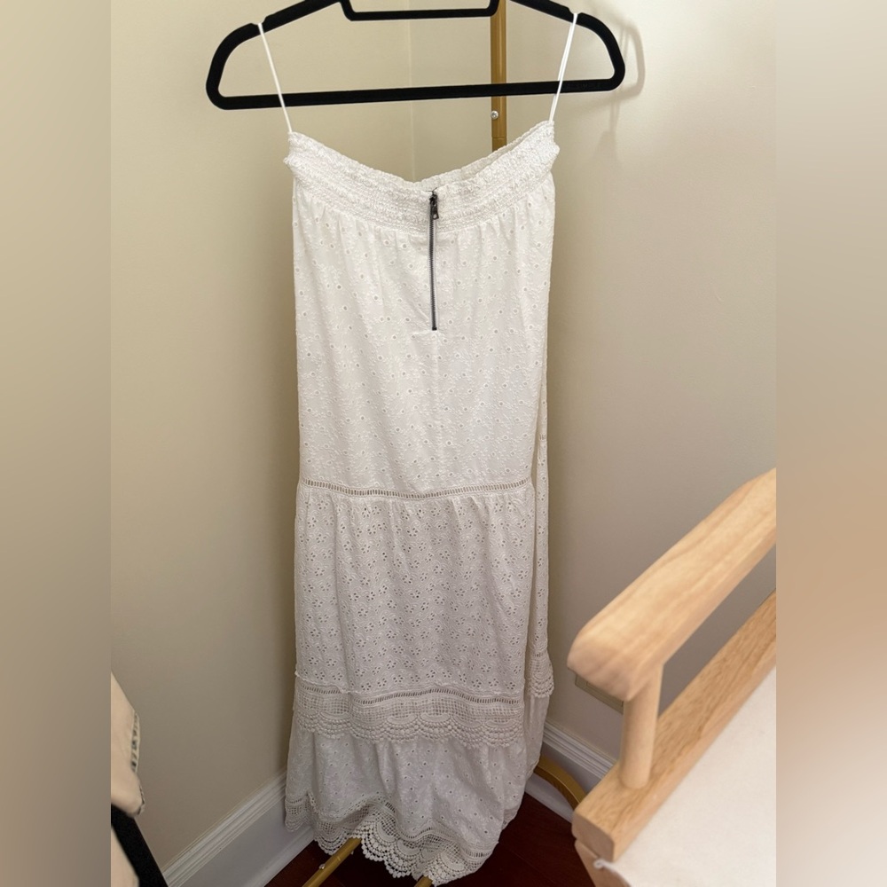 Alice + Olivia White Eyelet Maxi Skirt